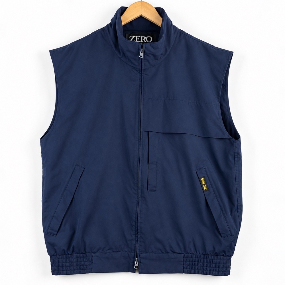 Zero Restriction Mens Gore-Tex Golf Vest Navy Blue Full Zip Size 6 Made in USA